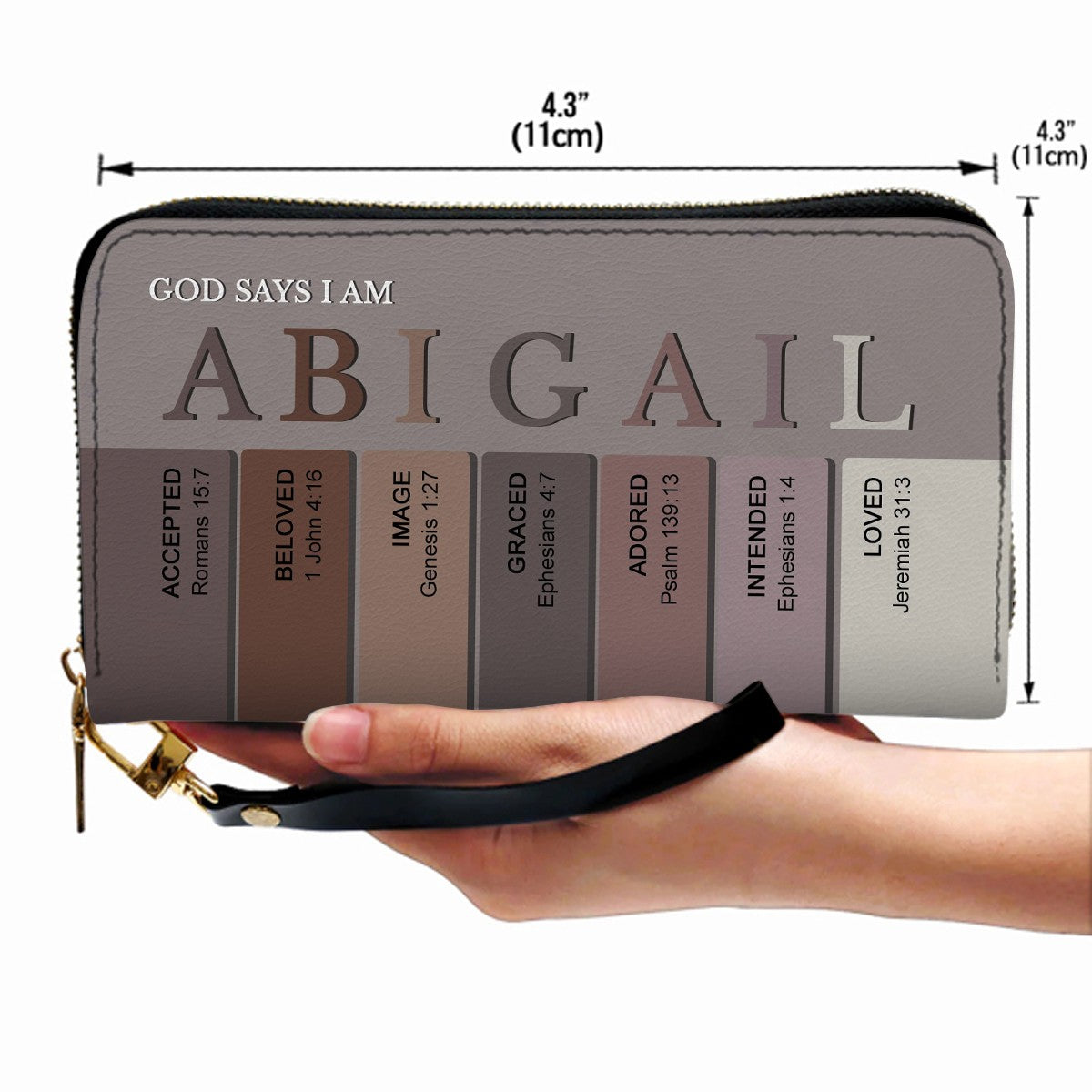 Personalized Bible Verse Leather Tote Bag