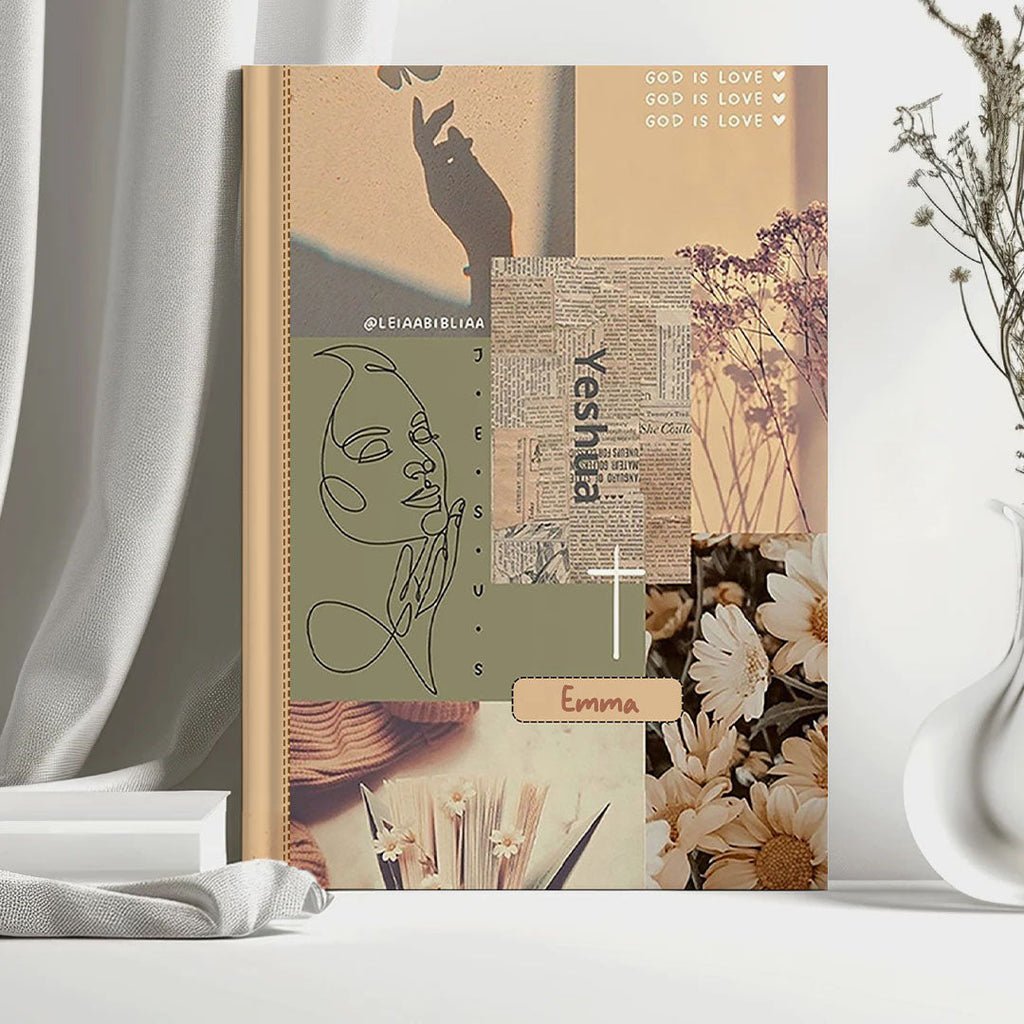 Personalized Retro "Daily Bible Verses" Leather Notebook