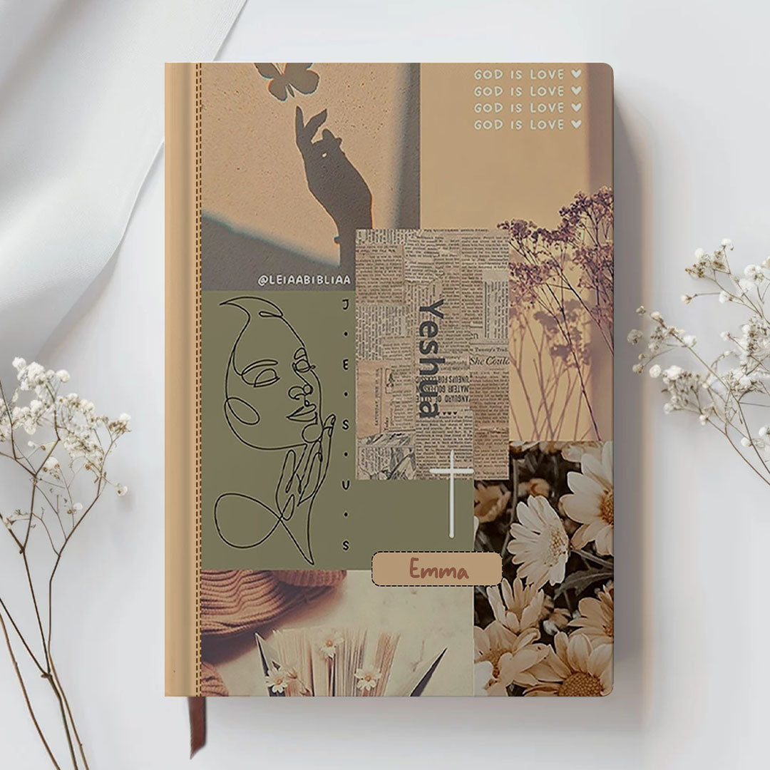 Personalized Retro "Daily Bible Verses" Leather Notebook