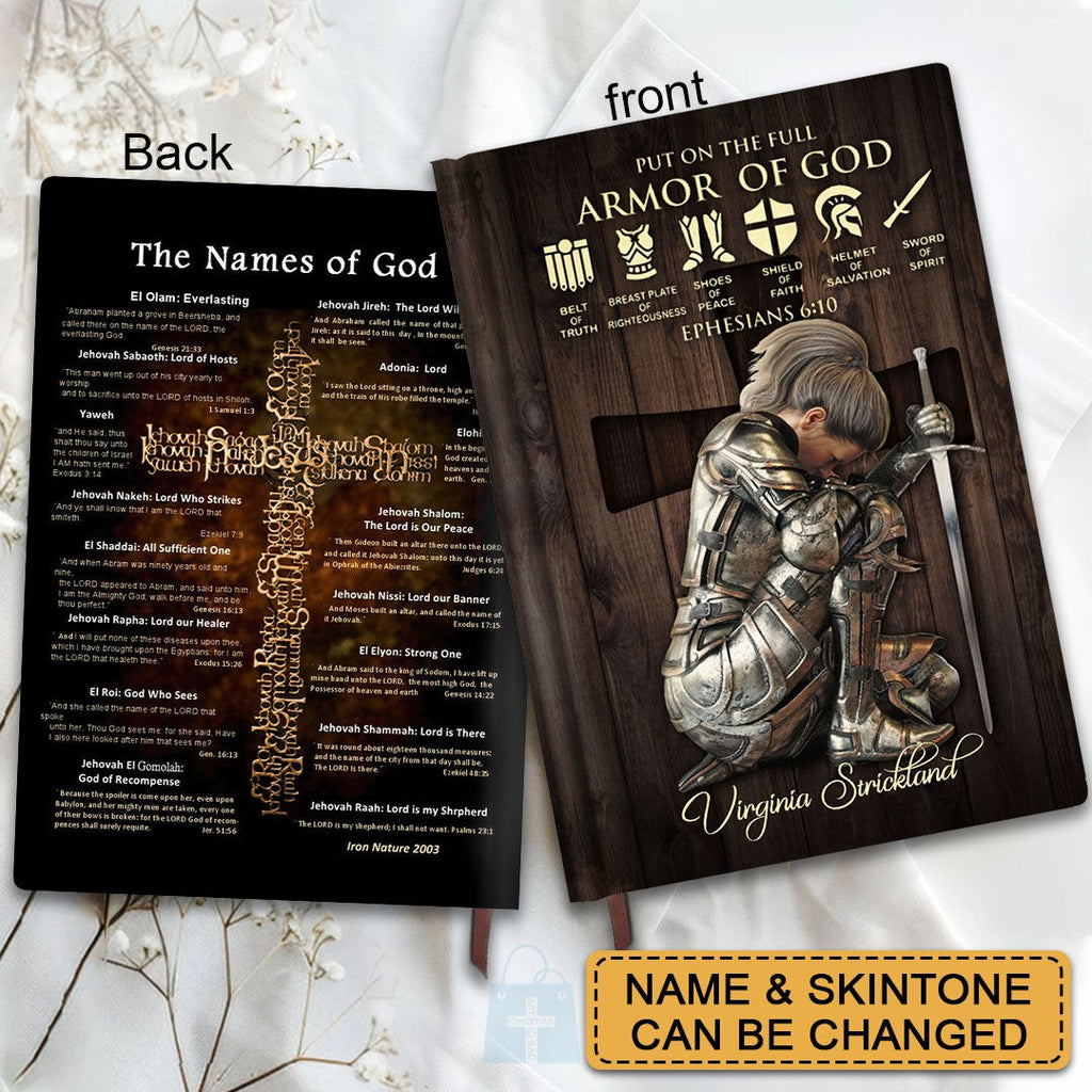 Personalized "Names of God & Armor of God" Leather Journal