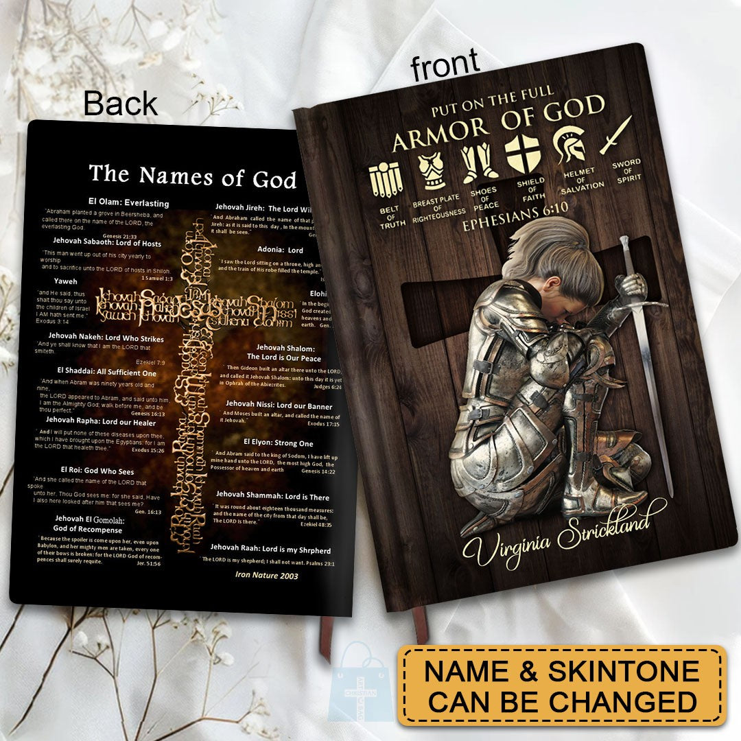 Personalized "Names of God & Armor of God" Leather Journal