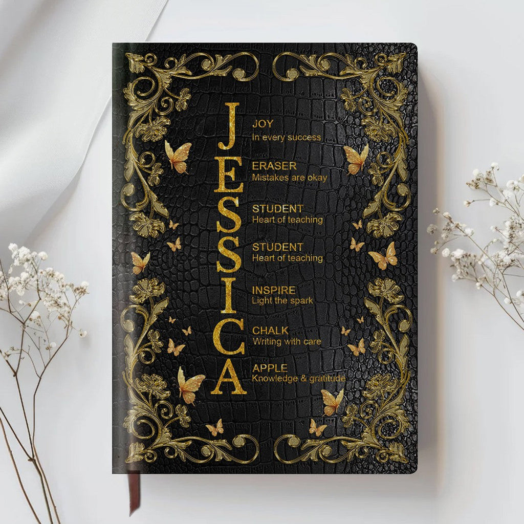 Personalized "Teacher's Sacred Calling" Leather Notebook