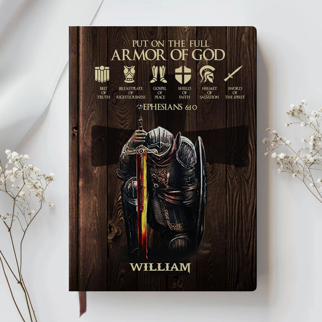 Personalized "Names of God & Armor of God" Leather Journal