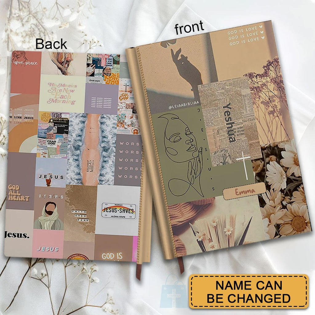 Personalized Retro "Daily Bible Verses" Leather Notebook