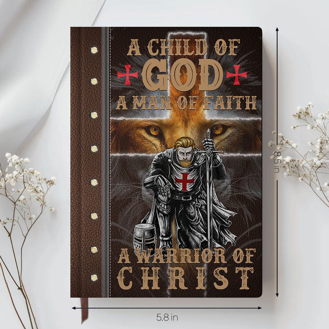 Personalized "A Child of God, Man of Faith" Leather Journal