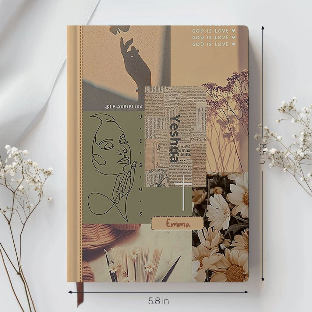 Personalized Retro "Daily Bible Verses" Leather Notebook