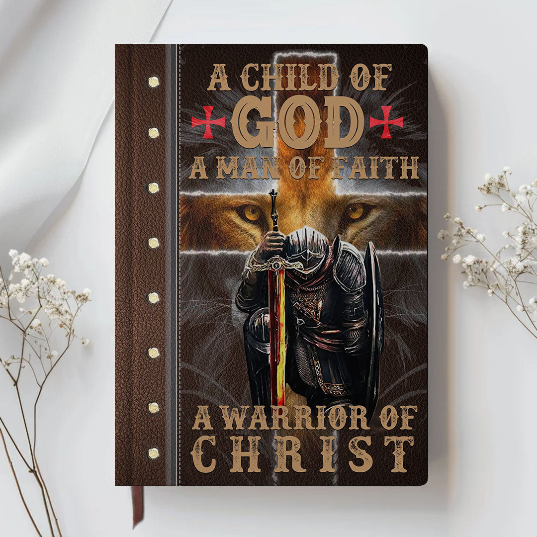 Personalized "A Child of God, Man of Faith" Leather Journal