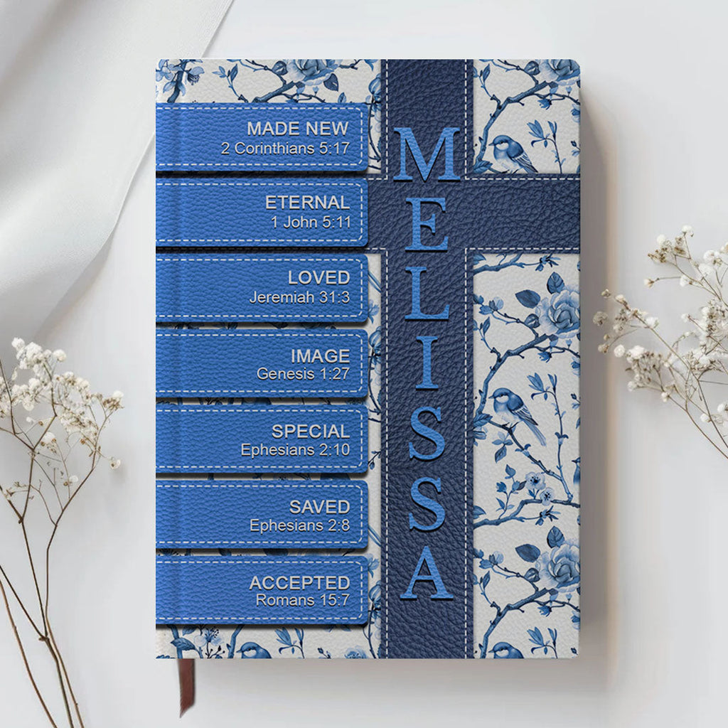 Personalized "Meaning of Name" Scripture Leather Journal