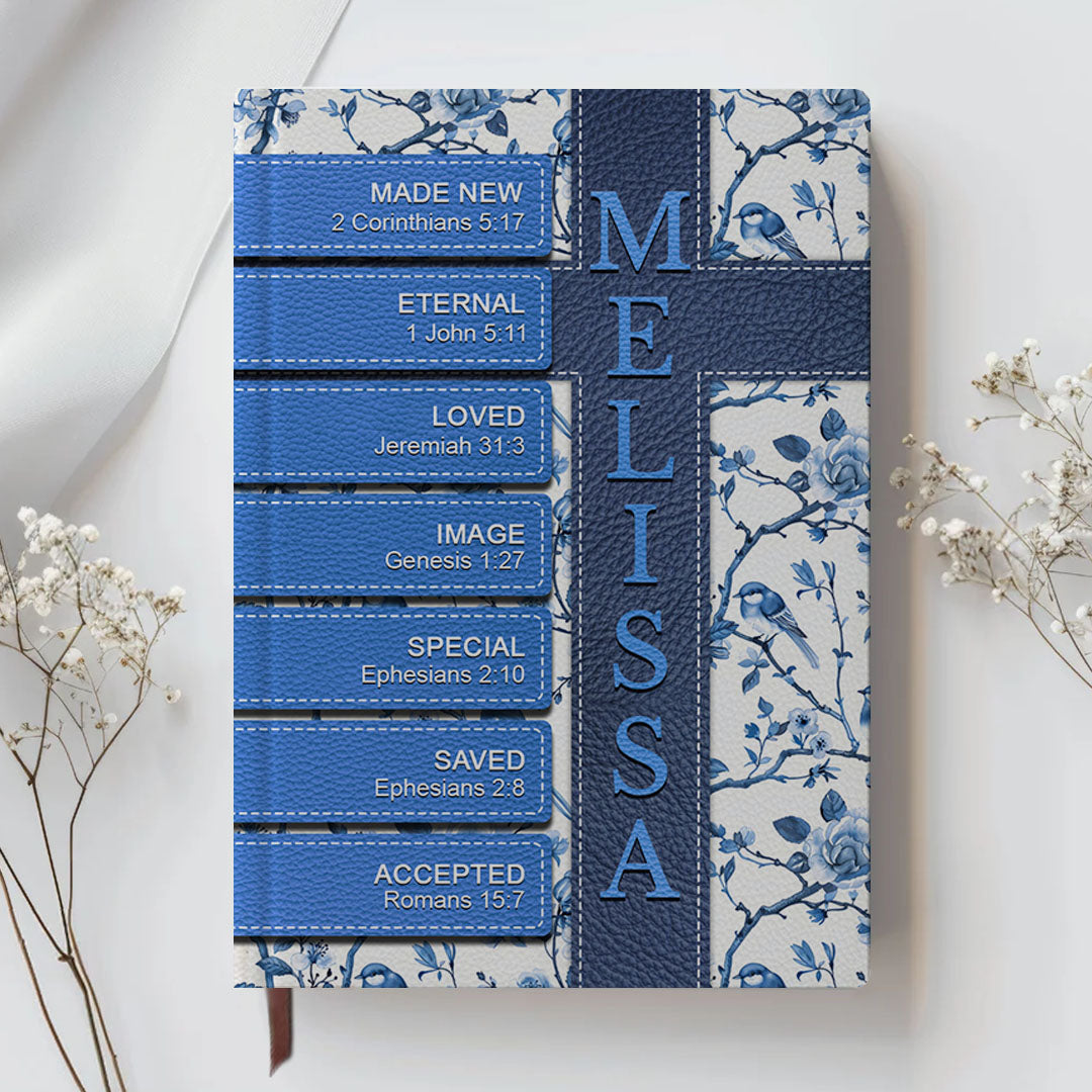 Personalized "Meaning of Name" Scripture Leather Journal
