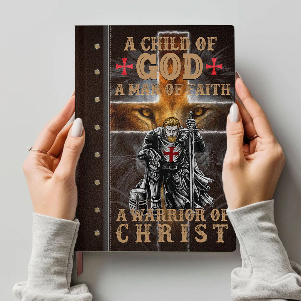 Personalized "A Child of God, Man of Faith" Leather Journal