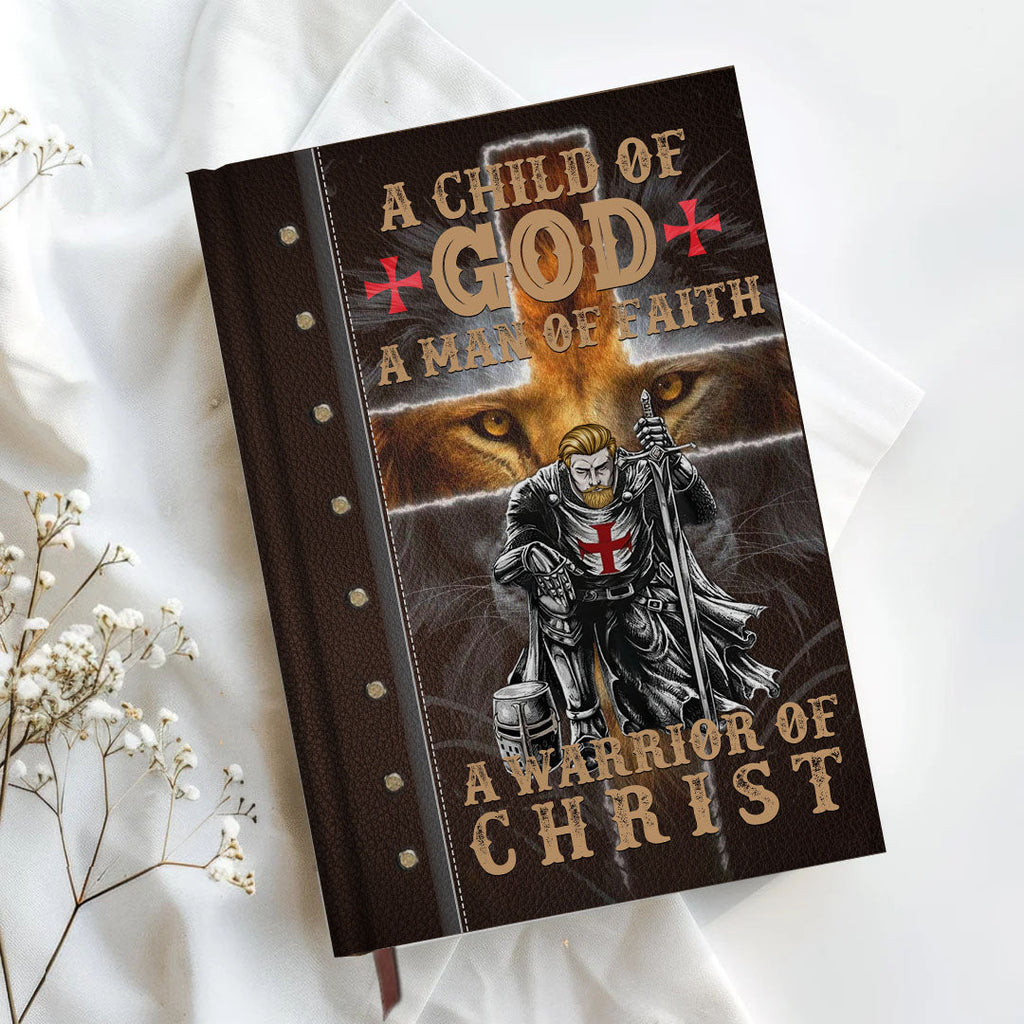 Personalized "A Child of God, Man of Faith" Leather Journal