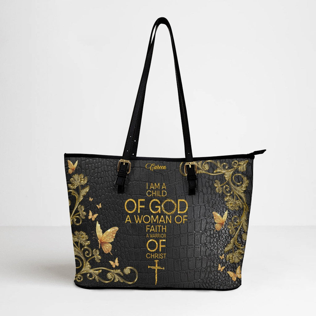Personalized Bible Verse Leather Tote Bag
