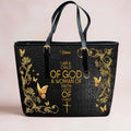Personalized Bible Verse Leather Tote Bag