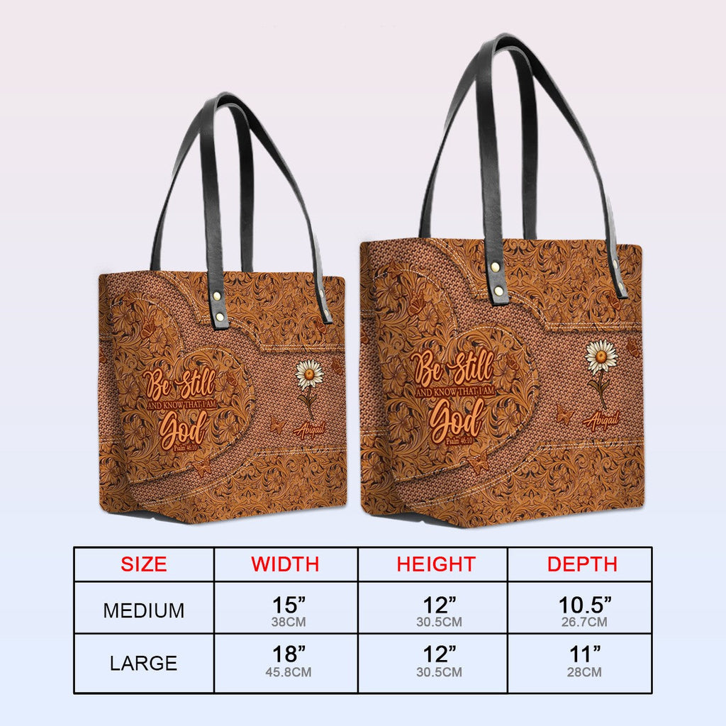 Personalized Bible Verse Leather Tote Bag