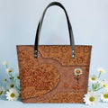 Personalized Bible Verse Leather Tote Bag