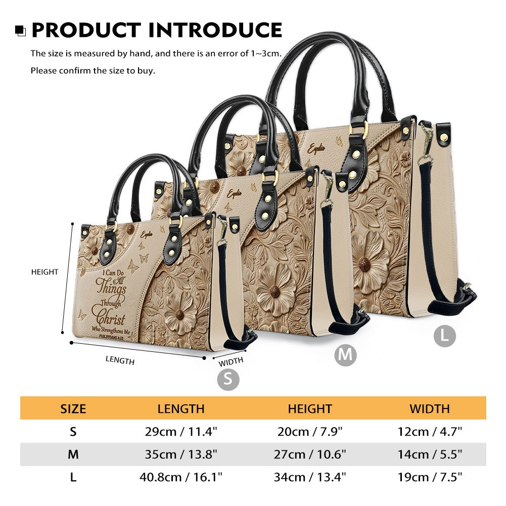 Personalized Bible Verse Leather Handbag Set