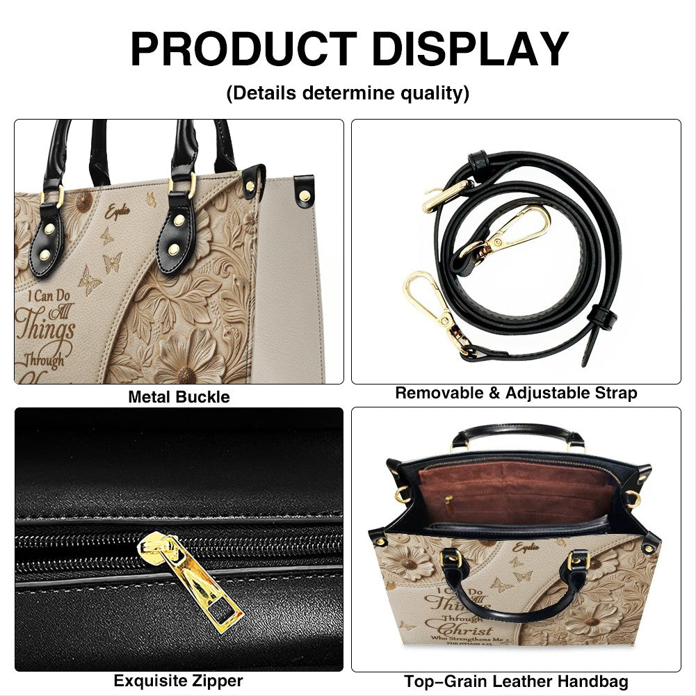 Personalized Bible Verse Leather Handbag Set