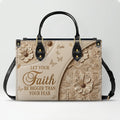 Personalized Faith Bigger Than Fear Leather Tote