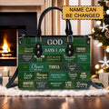 Personalized God Says I Am Green Leather Handbag