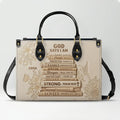 Personalized God Says I Am Leather Tote Bag