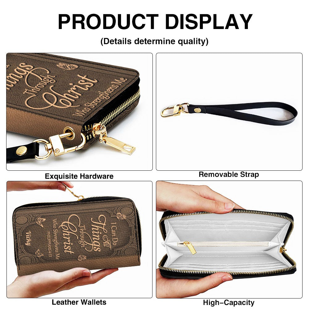 "I Can Do All Things" Personalized Leather Bag Set