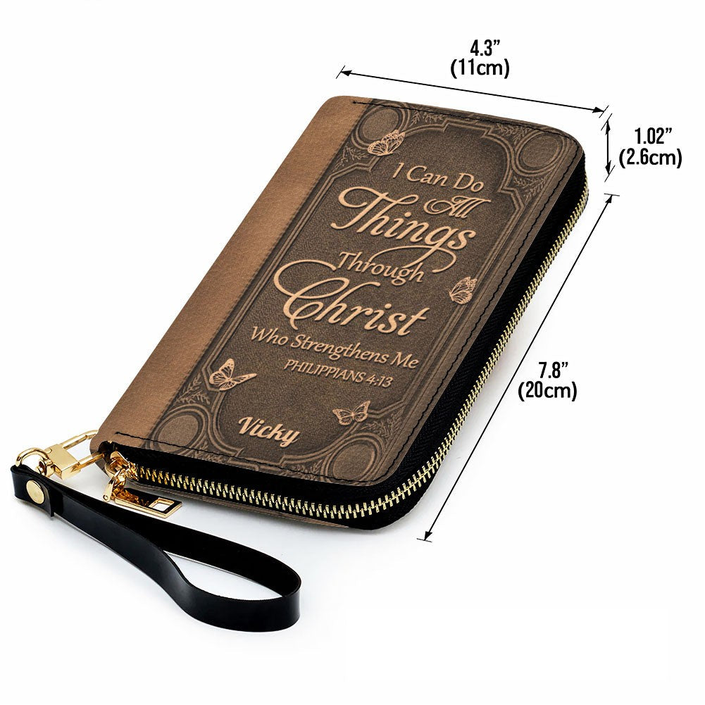"I Can Do All Things" Personalized Leather Bag Set