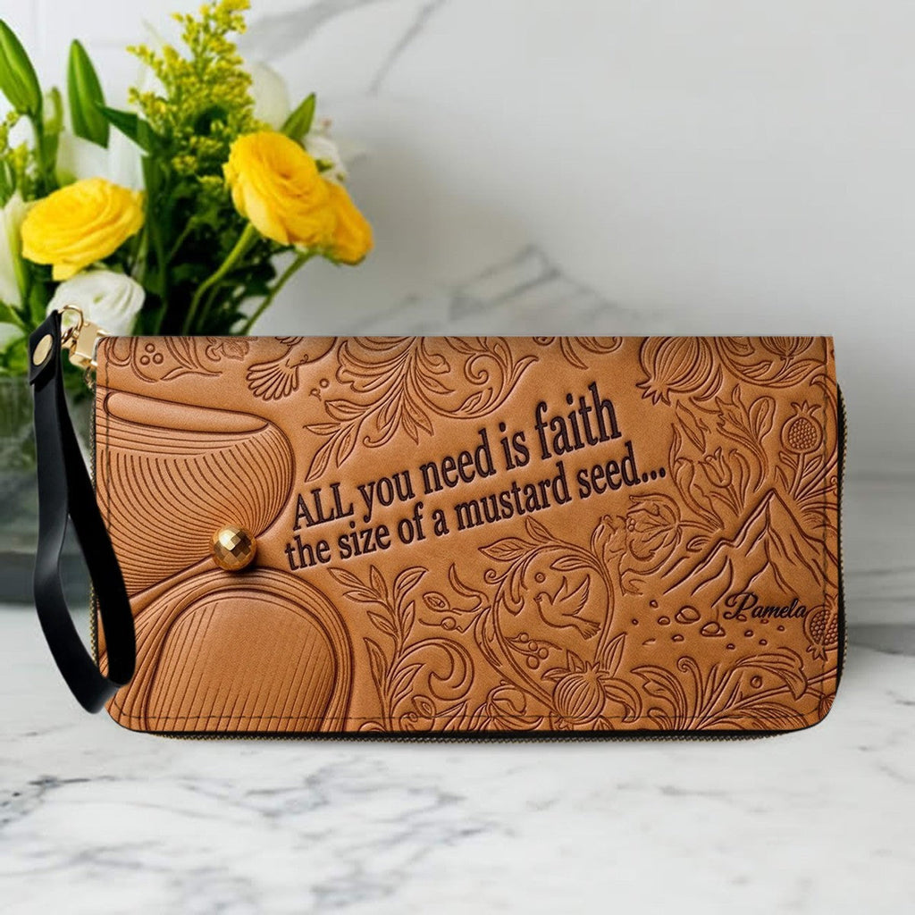 Faith as a Mustard Seed Personalized Leather Bag