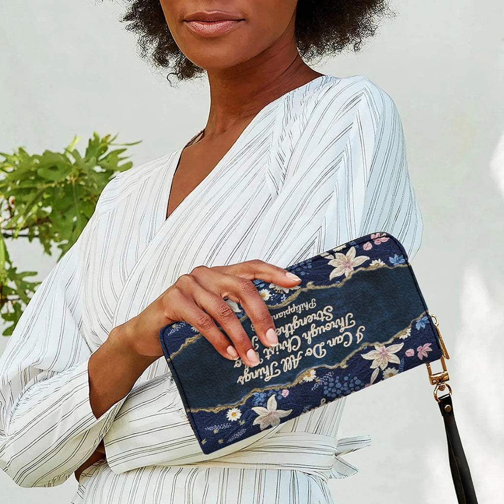 Personalized Floral Christian Leather Tote Bag