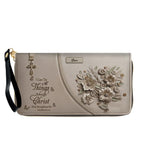 Personalized Christian Floral Leather Handbag