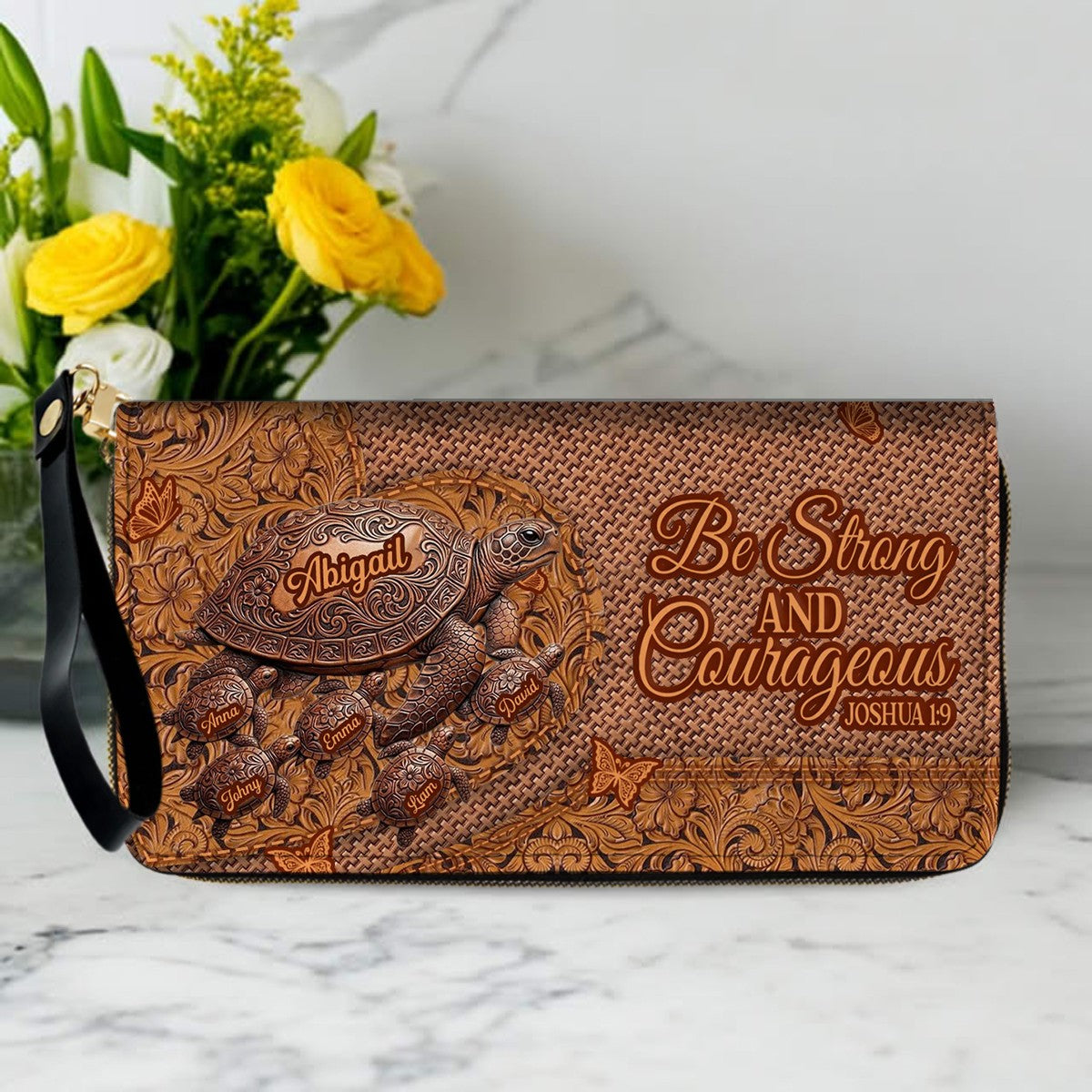 Personalized Western Turtle Leather Handbag
