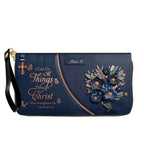 Personalized Christian Floral Leather Handbag