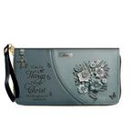 Personalized Christian Floral Leather Handbag