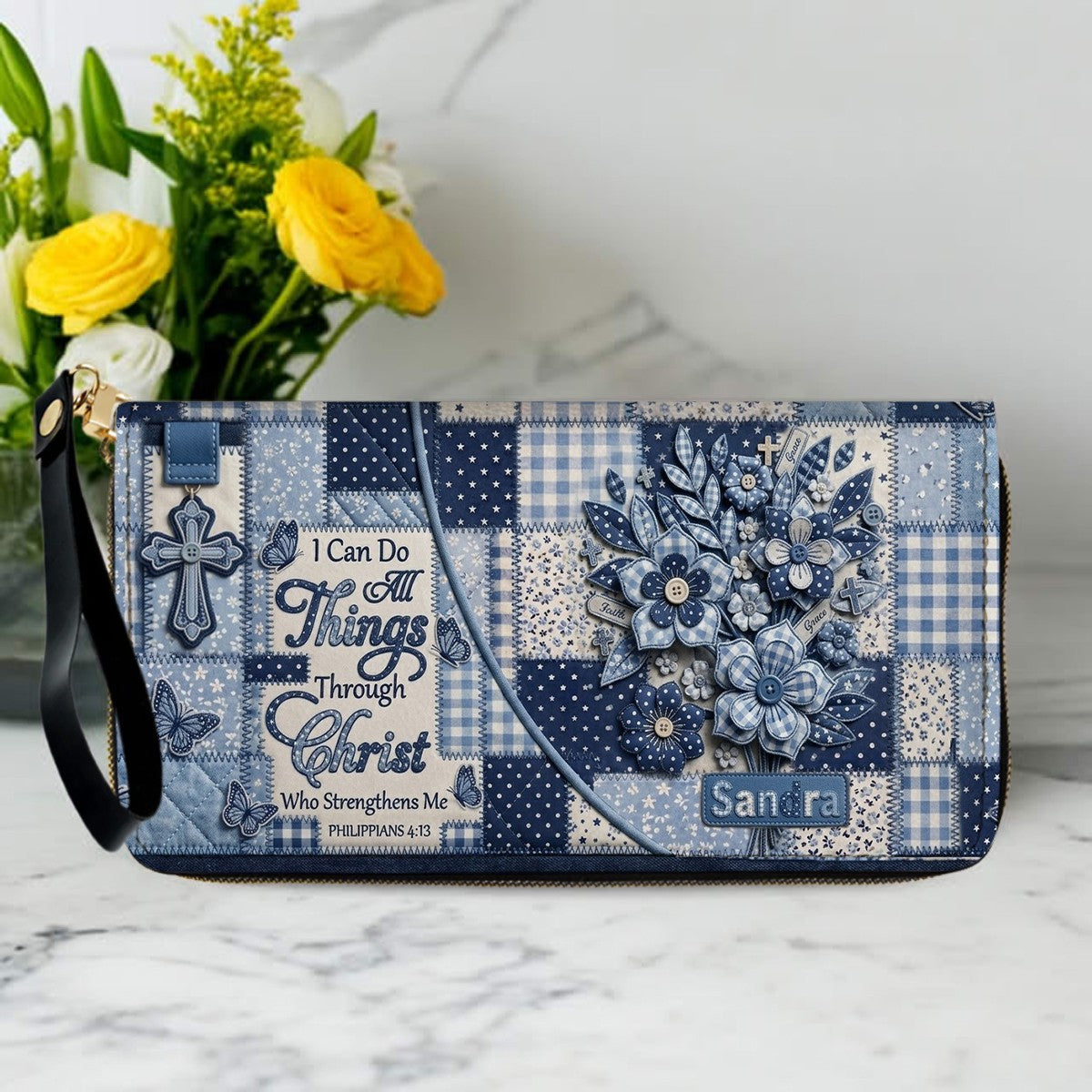 Personalized Bible Verse Leather Handbag