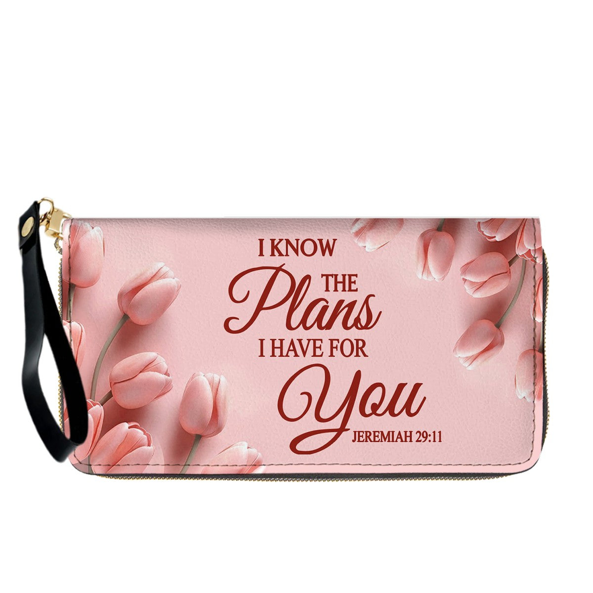 Personalized Pink Tulip Christian Handbag Set