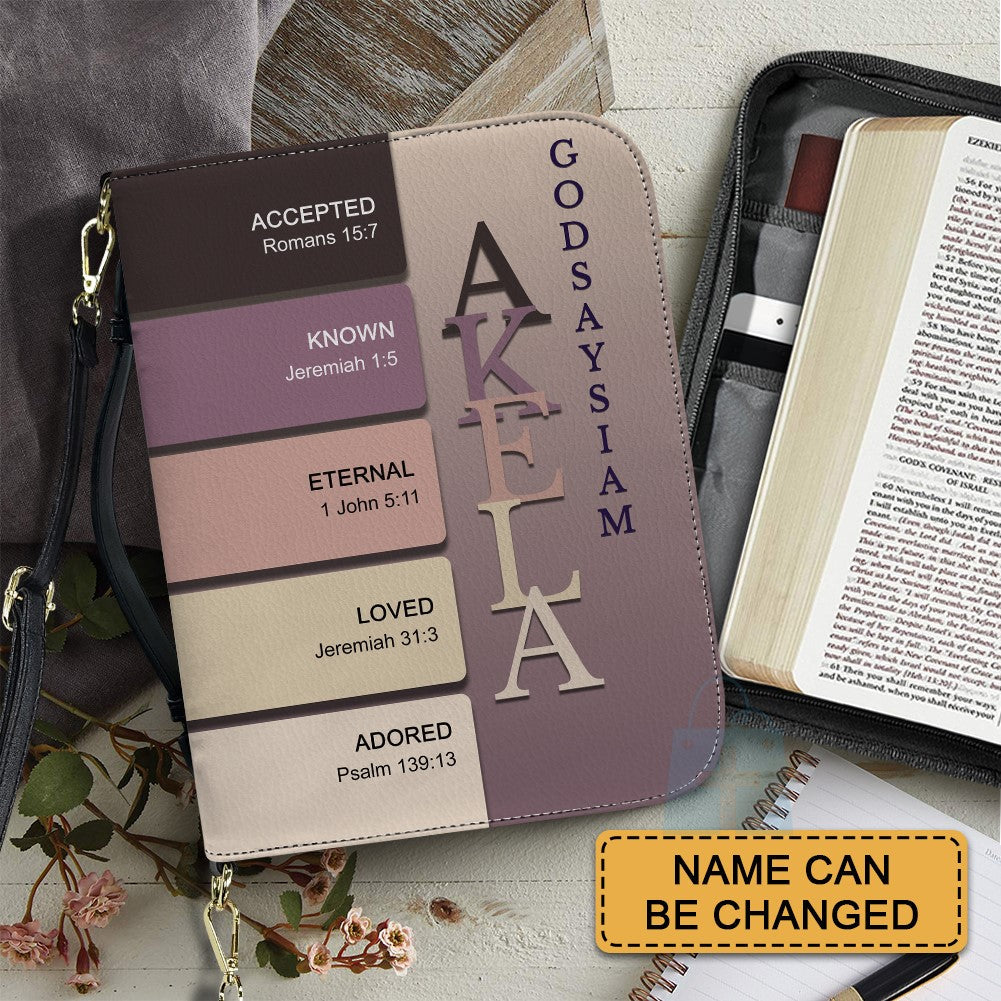 Personalized Vintage Mauve Name Bible Cover