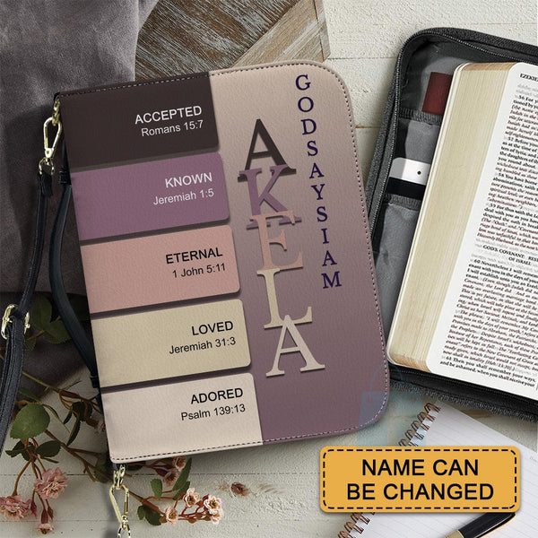 Personalized Vintage Mauve Name Bible Cover