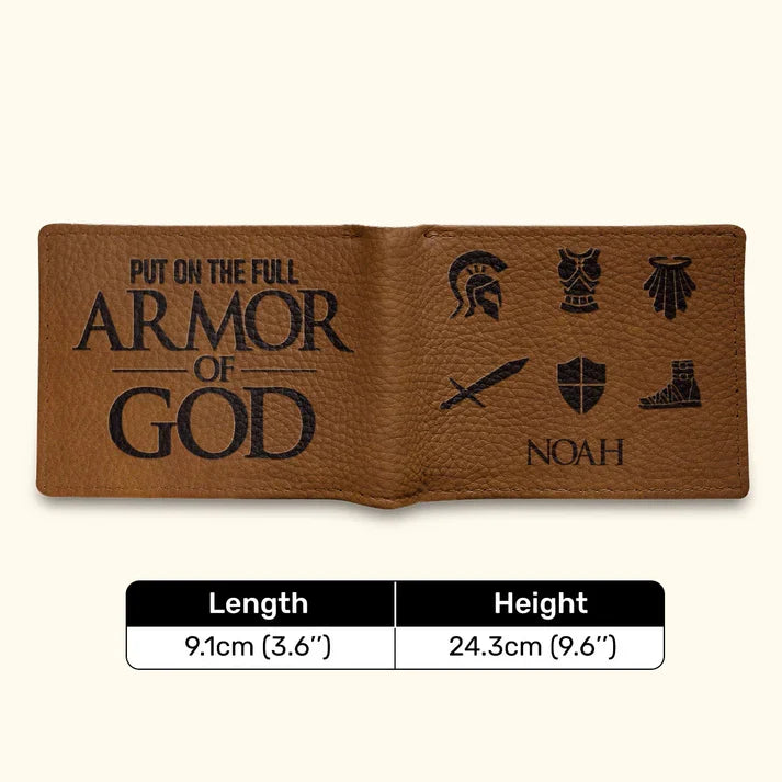 Personalized Armor of God Men's Leather Wallet