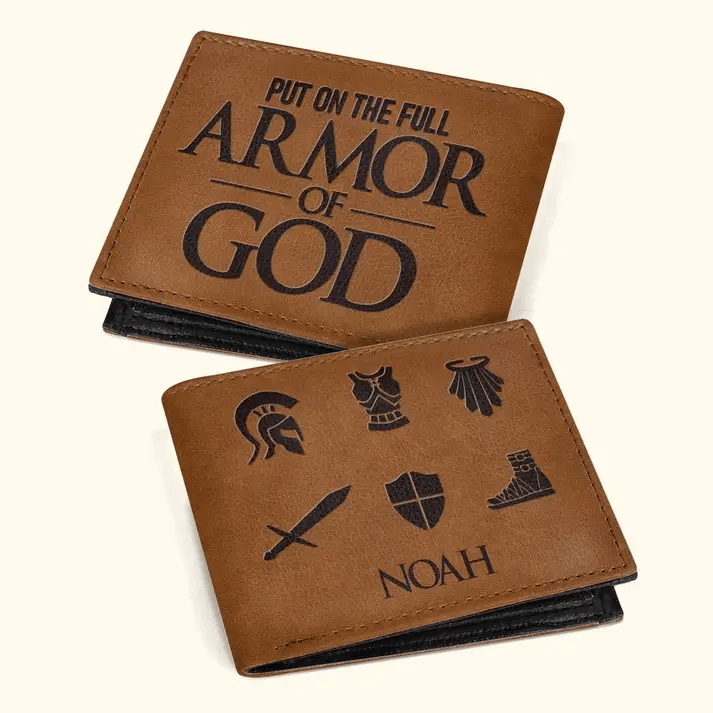Personalized Armor of God Men's Leather Wallet