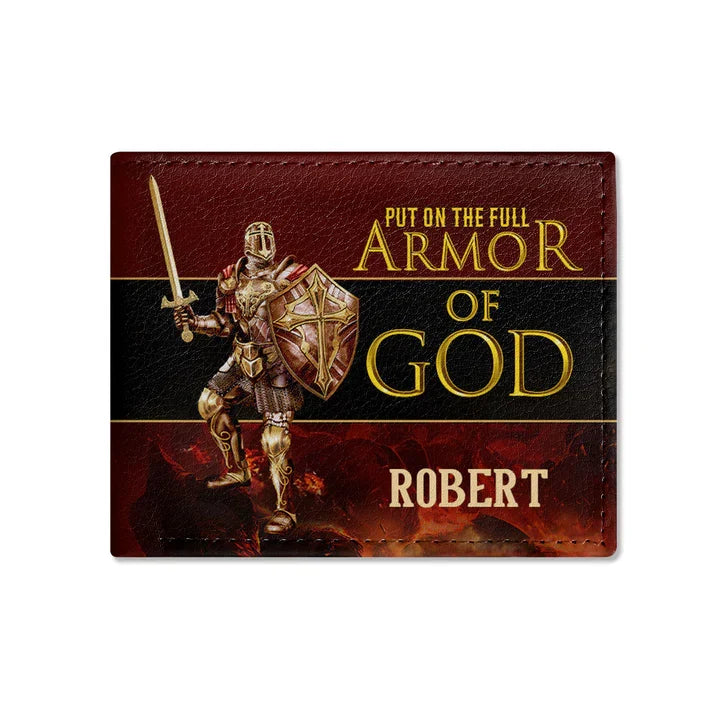 Personalized Armor of God Men's Leather Wallet