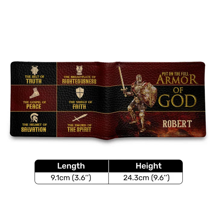 Personalized Armor of God Men's Leather Wallet