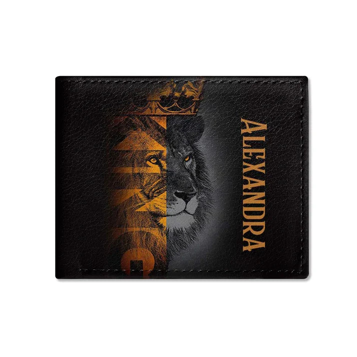 Personalized Be Strong Men's Leather Wallet