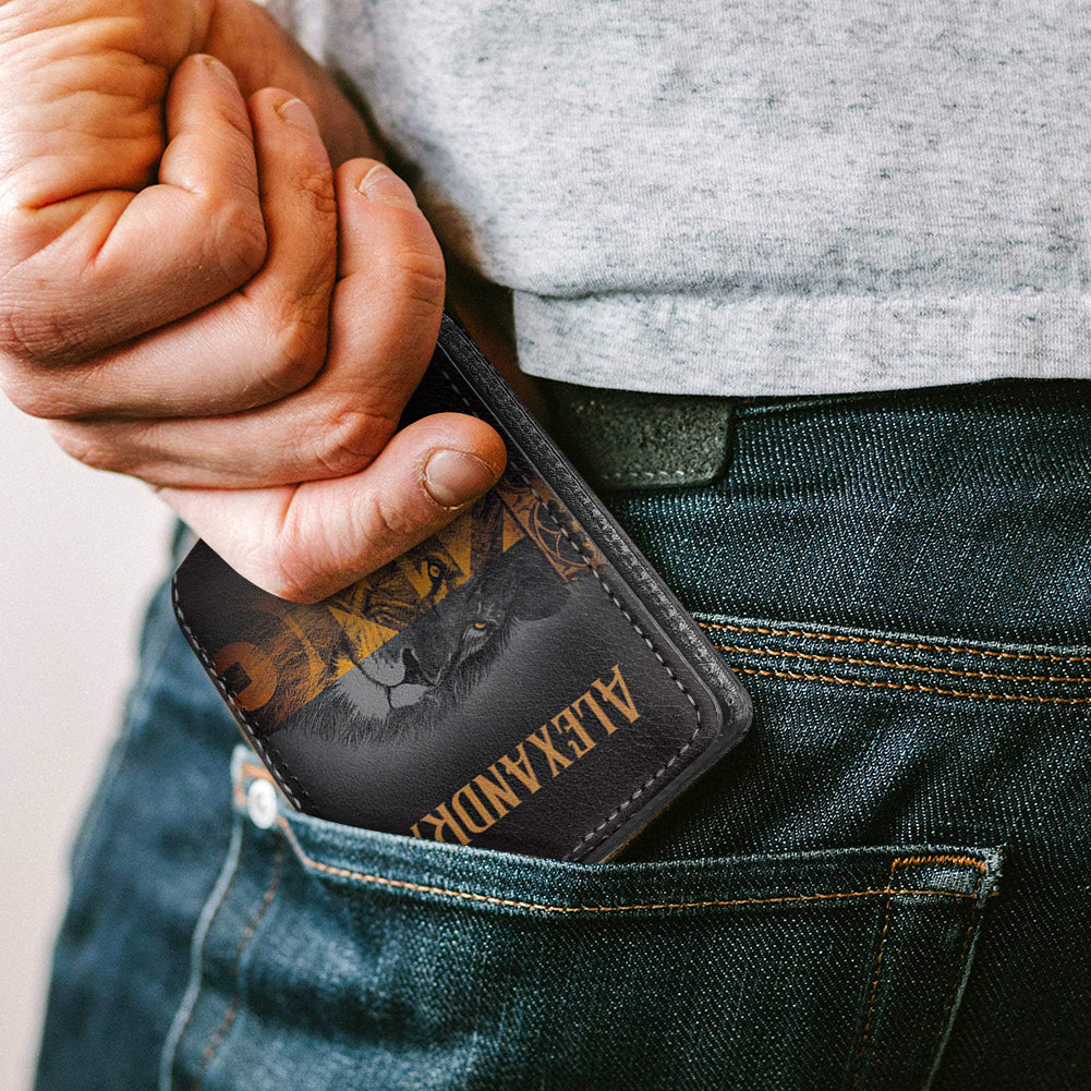 Personalized Be Strong Men's Leather Wallet