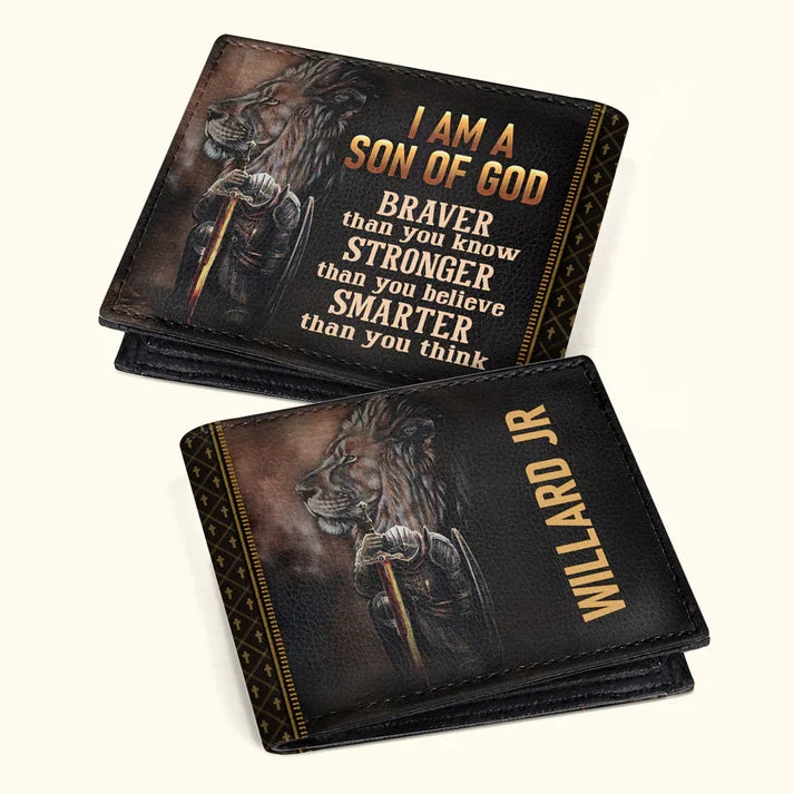 Personalized Son of God Men's Leather Wallet