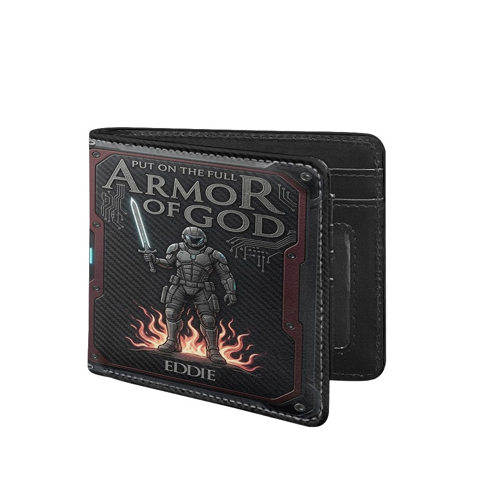 Personalized Armor of God Men's Leather Wallet