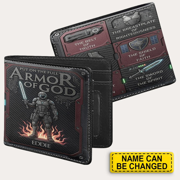 Personalized Armor of God Men's Leather Wallet
