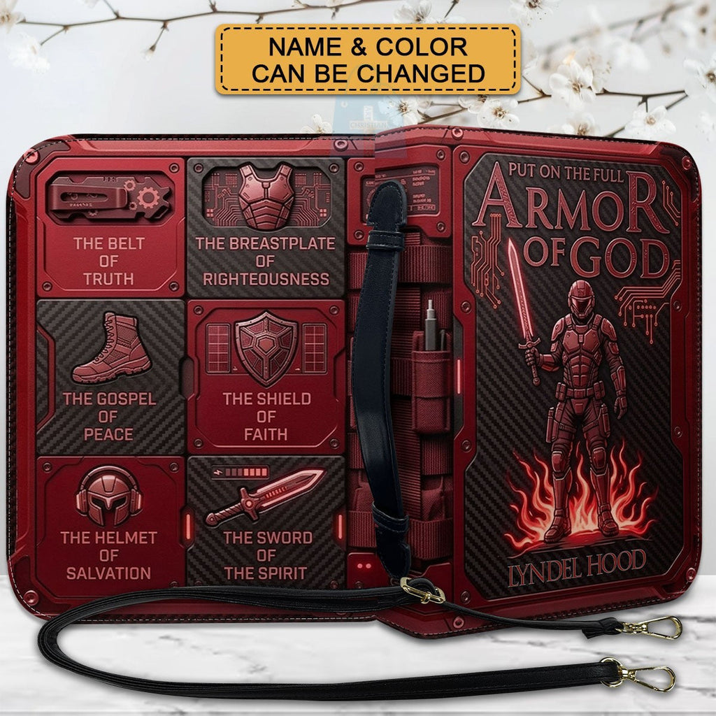 Personalized Armor of God Leather Bible Cover