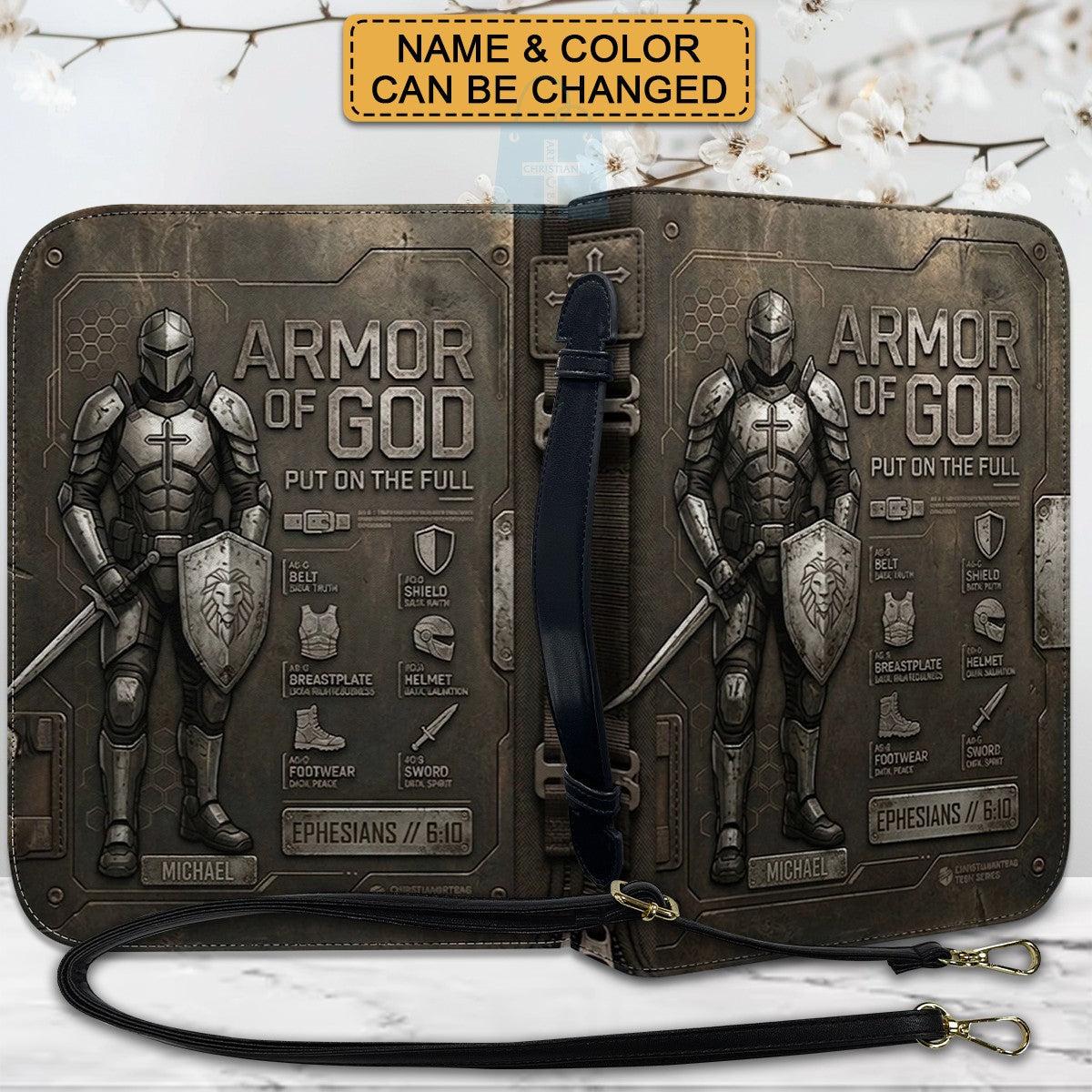 Personalized Armor of God Bible Cover for Men