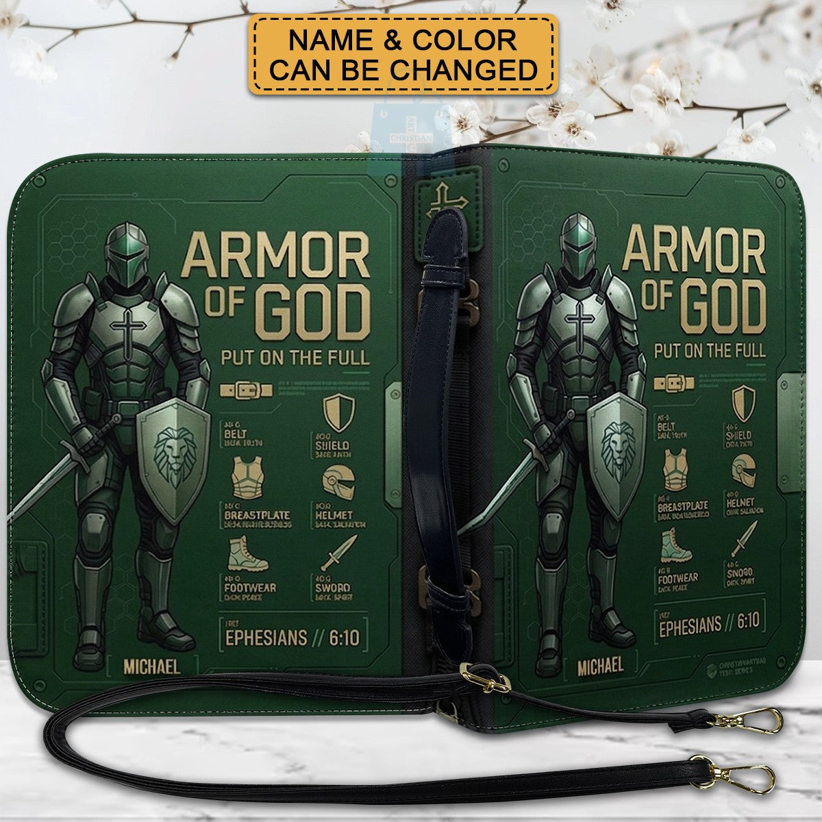 Personalized Armor of God Bible Cover for Men