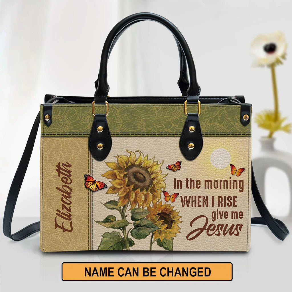 Give Me Jesus Personalized Leather Tote Bag