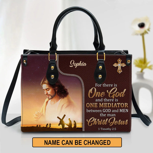 Personalized Christ Jesus Scripture Leather Tote
